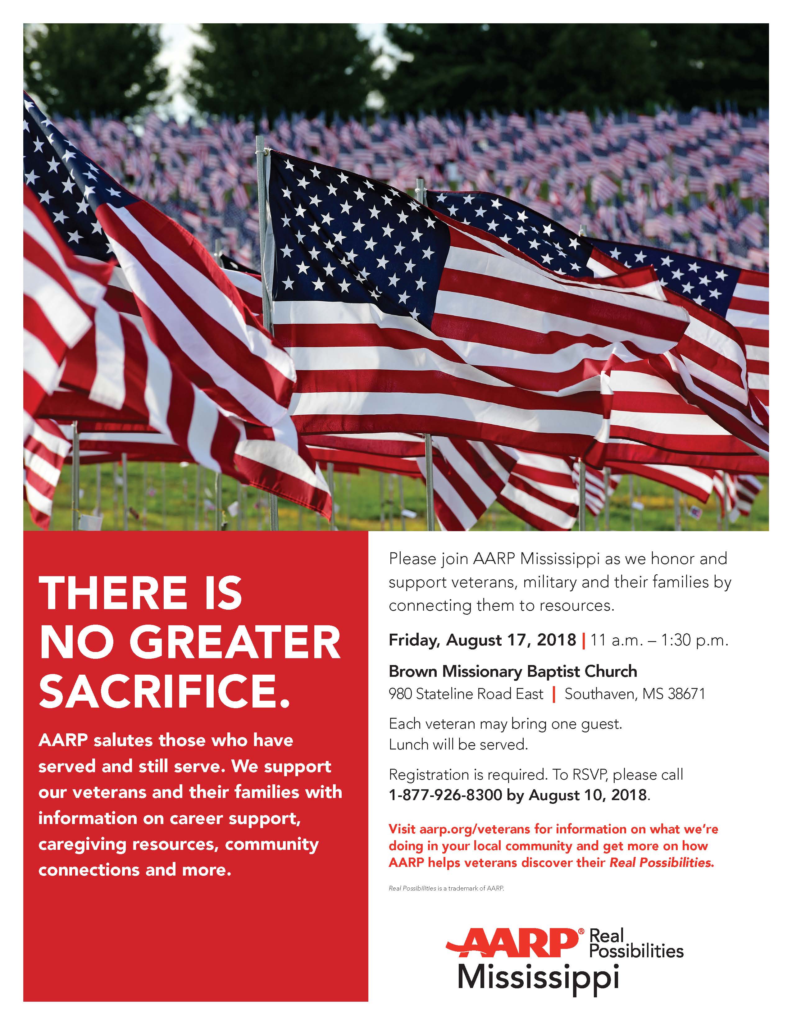AARP MS Southaven veterans flyer