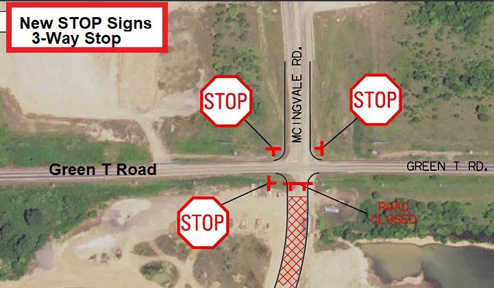 Green T 3-Way Stop Map