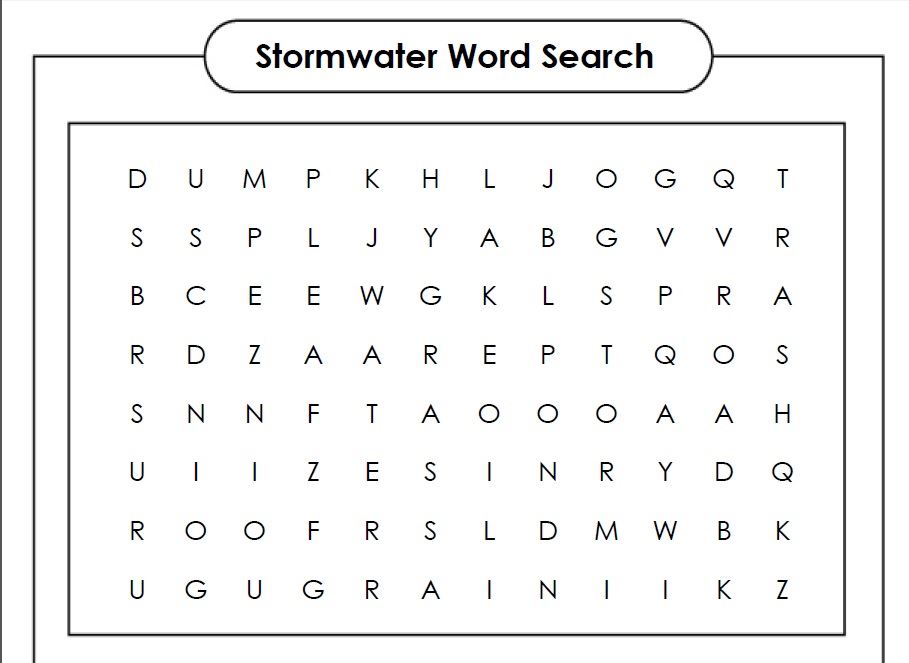 Stormwater Word Search for Young Kids